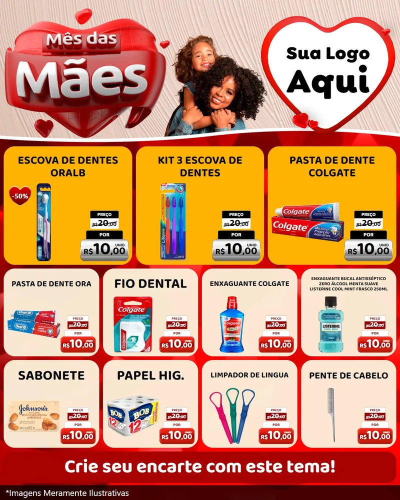 Modelo de Rede Social para Feed Instagram com o tema Mês das Mães para Higiene Pessoal