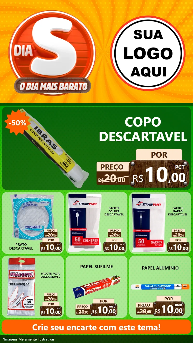 Modelo de Rede Social para Stories com o tema Dia S - O Dia Mais Barato para Embalagens
