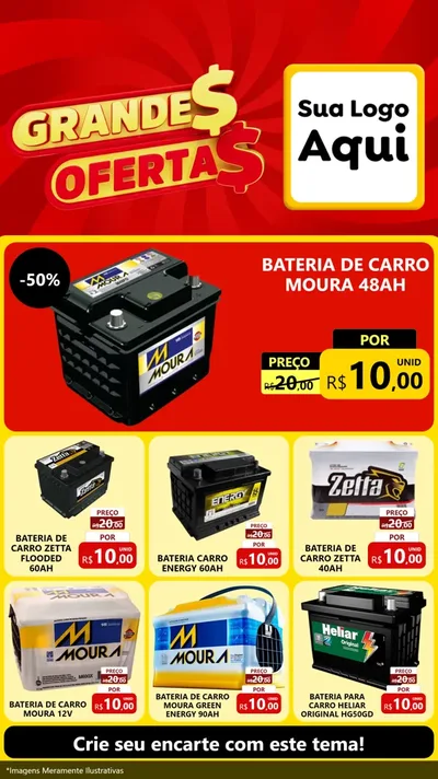 Modelo de Rede Social para Stories com o tema Grandes Ofertas para Baterias Elétricas