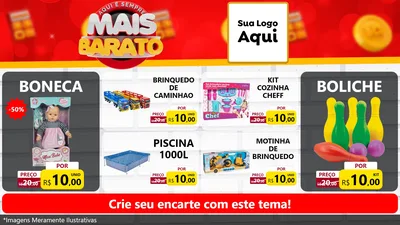 Modelo de TV para TV Horizontal com o tema Mais Barato para Brinquedos