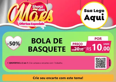 Modelo de Cartaz para Cartaz A4 Horizontal com o tema Show das Mães - Ofertas Especiais para Artigos Esportivos