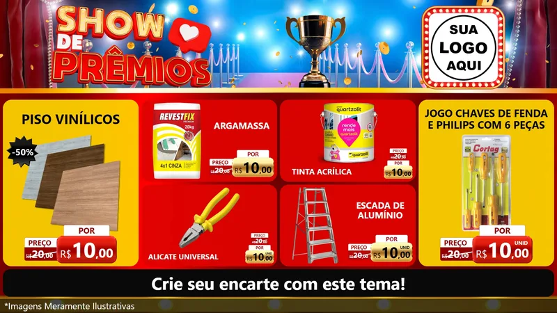 Modelo de TV para TV Horizontal com o tema Show de Prêmios para Material para Construção