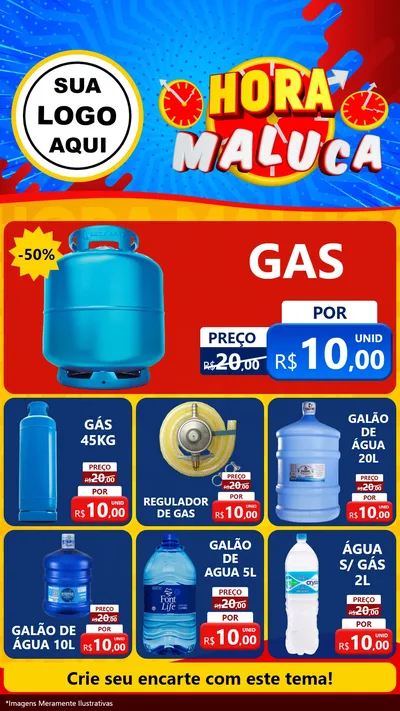 Modelo de Rede Social para Stories com o tema Hora Maluca para Água e gás