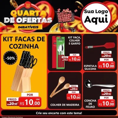 Modelo de Rede Social para Feed Facebook com o tema Quarta de Ofertas Imbatíveis para Utilidades Domésticas