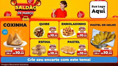 Modelo de TV para TV Horizontal com o tema Saldão de Março para Salgadaria