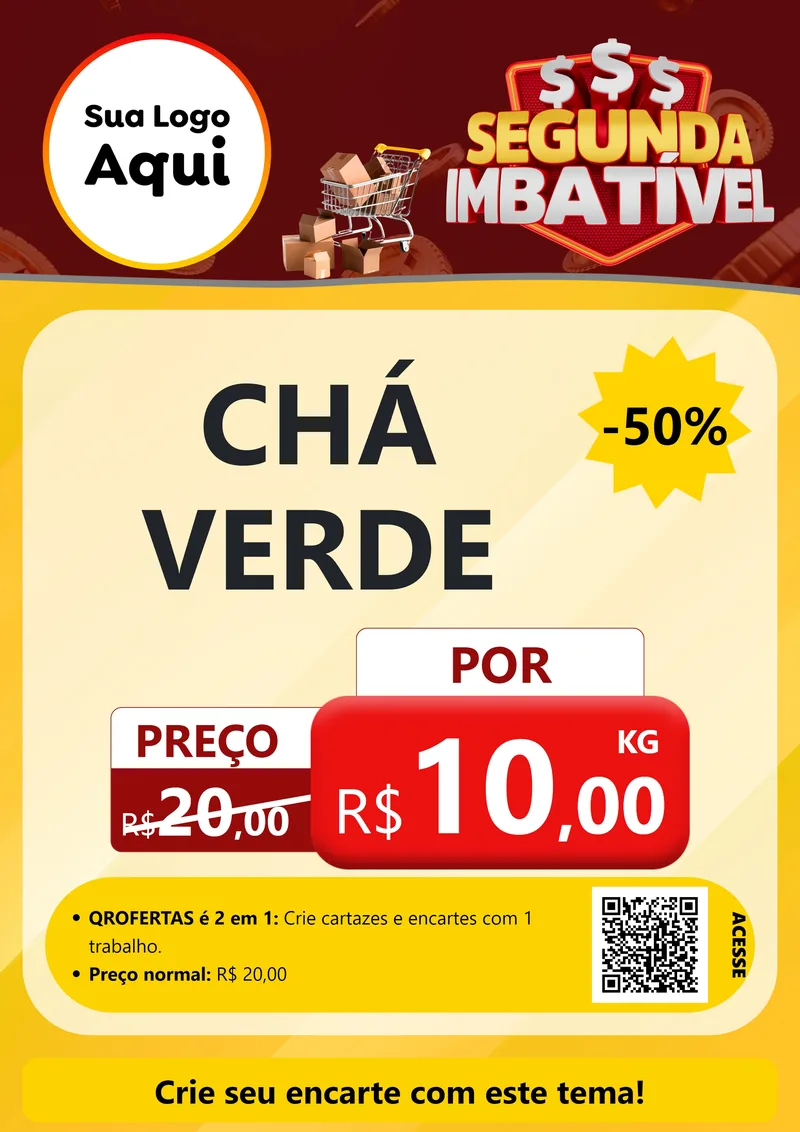 Modelo de Cartaz para Cartaz A4 Vertical com o tema Segunda Imbatível para Produtos Naturais