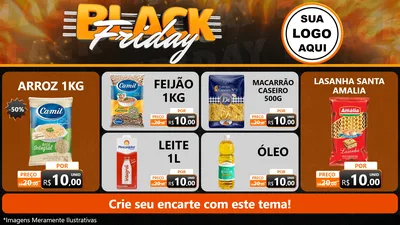 Modelo de TV para TV Horizontal com o tema Black Friday para Supermercado