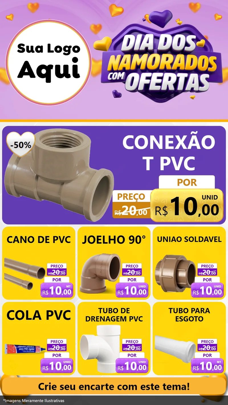 Modelo de Rede Social para Stories com o tema Dia Dos Namorados Com Ofertas para Tubos e conexões