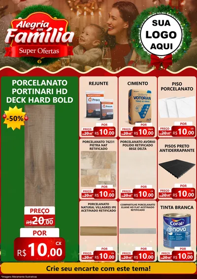 Modelo de Encarte para Encarte A4 Vertical com o tema Alegria Em Família - Super Ofertas para Pisos e revestimentos