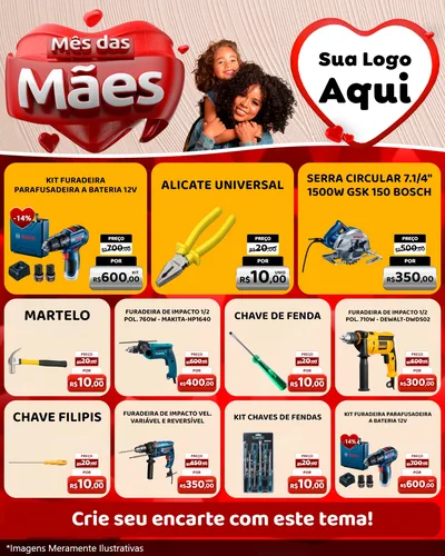 Modelo de Rede Social para Feed Instagram com o tema Mês das Mães para Maquinas e Ferramentas