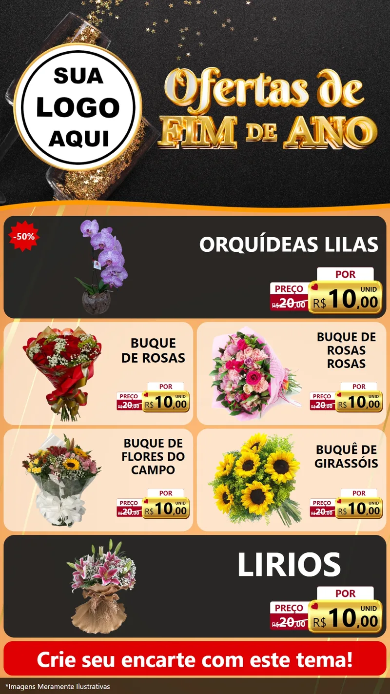 Modelo de TV para TV Vertical com o tema Ofertas de Fim de Ano para Floricultura e jardim