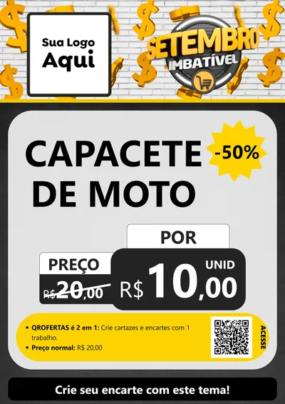 Modelo de Cartaz para Cartaz A4 Vertical com o tema Setembro Imbatível para Moto peças
