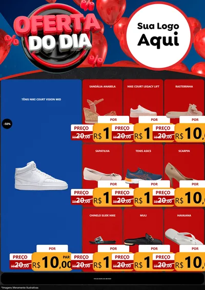 Modelo de Encarte para Encarte A4 Vertical com o tema Oferta do Dia para Calçados
