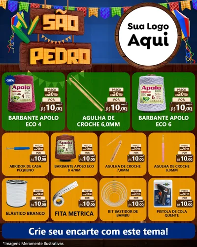 Modelo de Rede Social para Feed Instagram com o tema São Pedro para Armarinho e Aviamentos