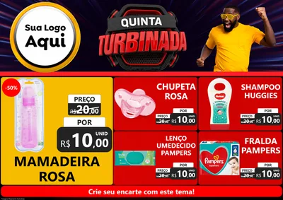 Modelo de Encarte para Encarte A4 Horizontal com o tema Quinta Turbinada para Bebês