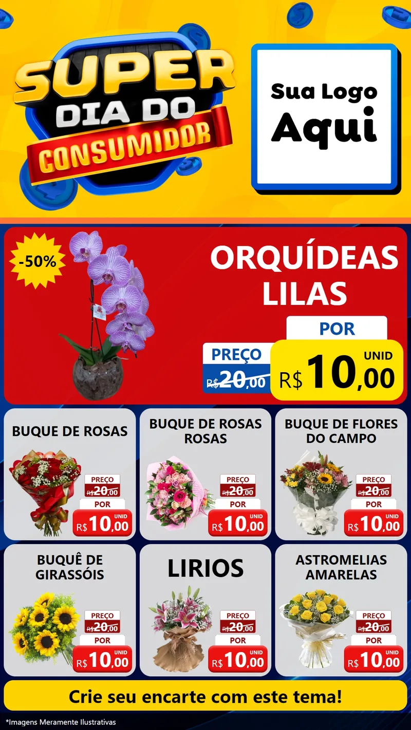 Modelo de Rede Social para Stories com o tema Super Dia do Consumidor para Floricultura e jardim