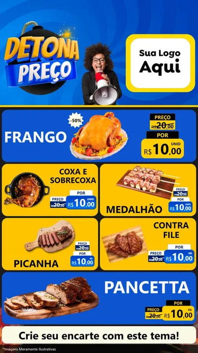 Modelo de TV para TV Vertical com o tema Detona Preços para Assados