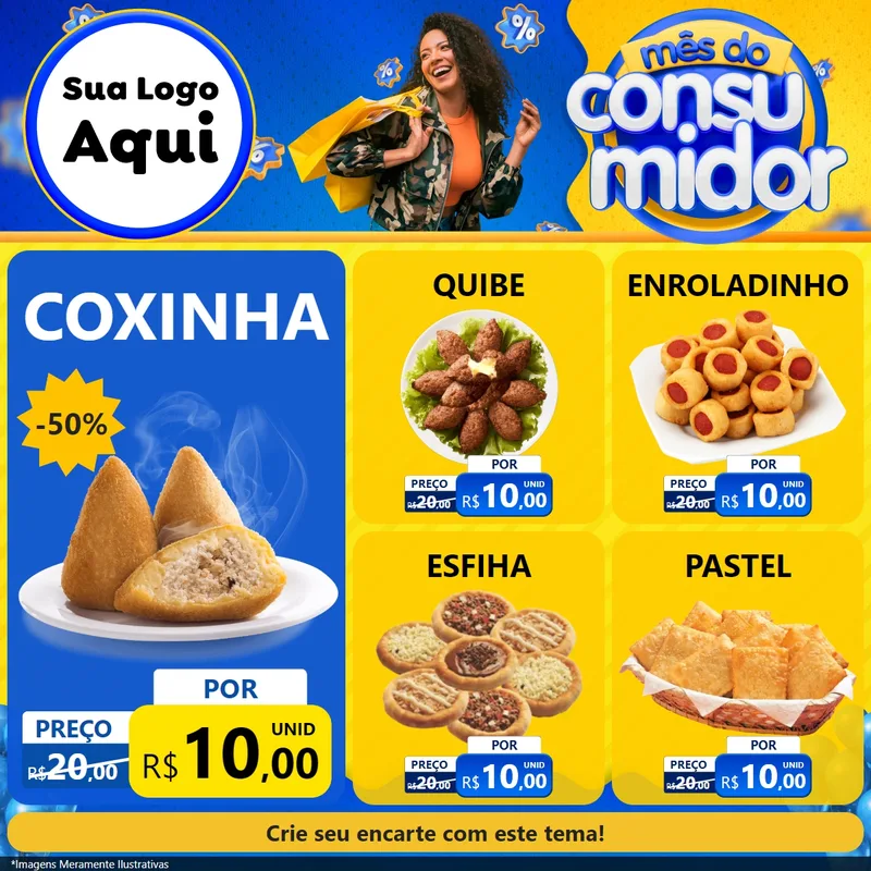 Modelo de Rede Social para Feed Facebook com o tema Mês do Consumidor para Salgadaria