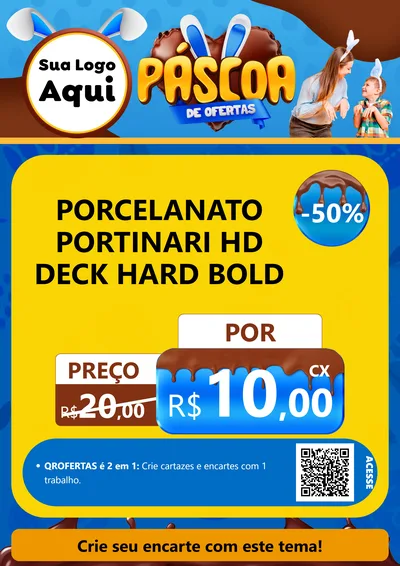 Modelo de Cartaz para Cartaz A4 Vertical com o tema Páscoa de Ofertas para Pisos e revestimentos