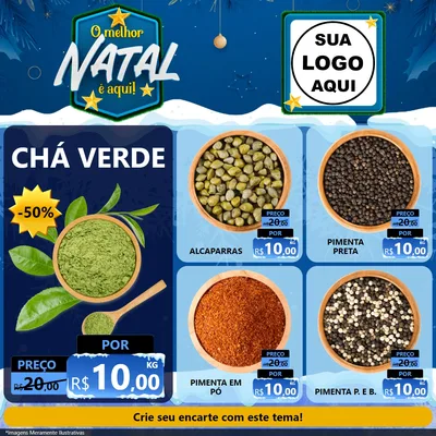 Modelo de Rede Social para Feed Facebook com o tema O Melhor Natal É Aqui! para Produtos Naturais