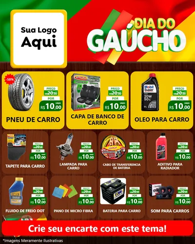 Modelo de Rede Social para Feed Instagram com o tema Dia do Gaúcho para Auto peças