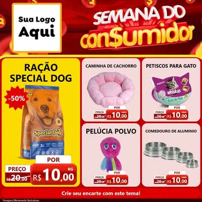 Modelo de Rede Social para Feed Facebook com o tema Semana do Consumidor para Pet Shop
