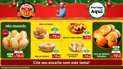 Modelo de TV para TV Horizontal com o tema Promoção de Natal para Padaria