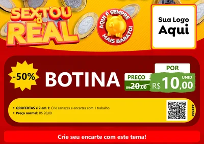 Modelo de Cartaz para Cartaz A4 Horizontal com o tema Sextou do Real para Agropecuária