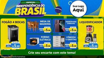 Modelo de TV para TV Horizontal com o tema Especial Independência do Brasil para Móveis e Eletro