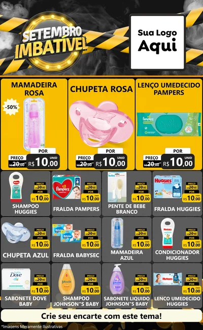 Modelo de Encarte para Encarte Grande com o tema Setembro Imbatível para Bebês