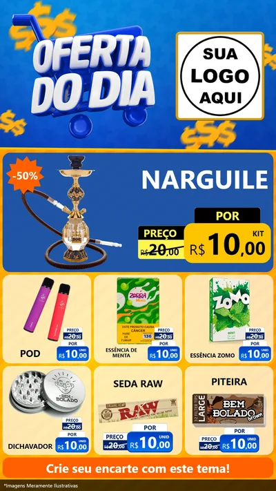 Modelo de Rede Social para Stories com o tema Oferta do Dia para Tabacaria