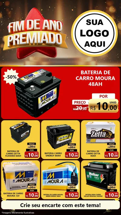 Modelo de Rede Social para Stories com o tema Fim de Ano Premiado para Baterias Elétricas