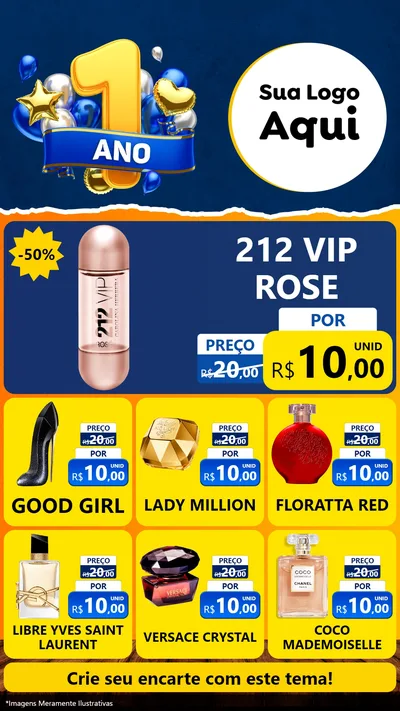 Modelo de Rede Social para Stories com o tema Um Ano de Aniversário para Perfumes