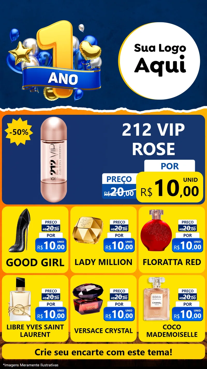 Modelo de Rede Social para Stories com o tema Um Ano de Aniversário para Perfumes