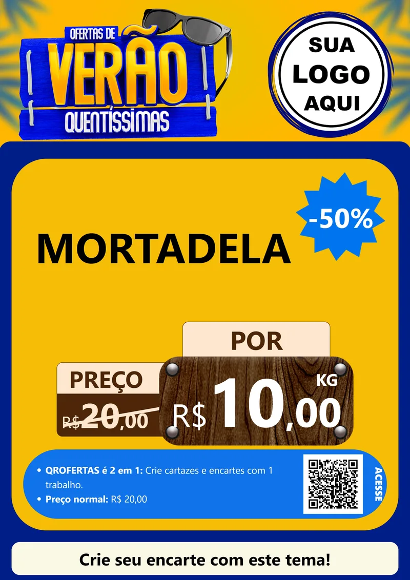 Modelo de Cartaz para Cartaz A4 Vertical com o tema Ofertas de Verão Quentíssimas para Frios e Laticínios