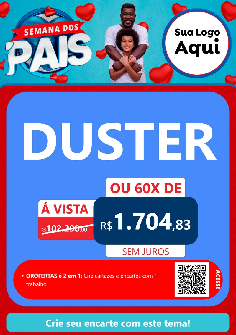 Modelo de Cartaz para Cartaz A4 Vertical com o tema Semana Dos Pais para Concessionaria de Carros