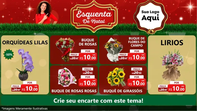Modelo de TV para TV Horizontal com o tema Esquenta de Natal para Floricultura e jardim