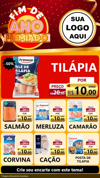 Modelo de Rede Social para Stories com o tema Fim de Ano Premiado para Peixaria