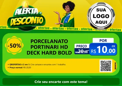 Modelo de Cartaz para Cartaz A4 Horizontal com o tema Alerta de Desconto para Pisos e revestimentos