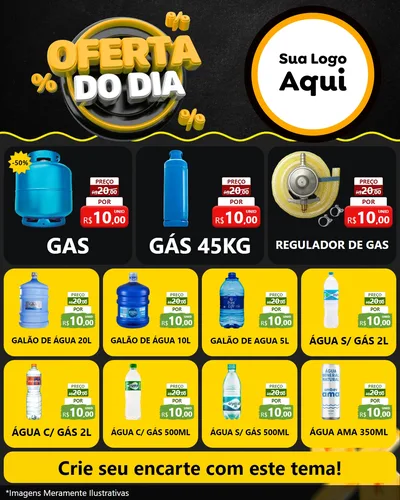 Modelo de Rede Social para Feed Instagram com o tema Oferta Do Dia para Água e gás