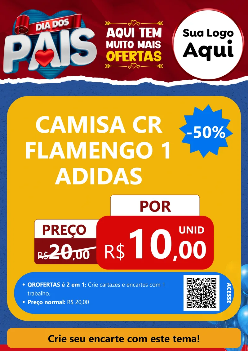 Modelo de Cartaz para Cartaz A4 Vertical com o tema Dia dos Pais para Roupas e acessórios