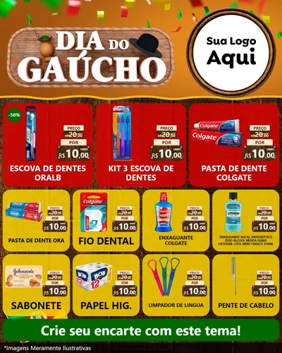 Modelo de Rede Social para Feed Instagram com o tema Dia do Gaúcho para Higiene Pessoal