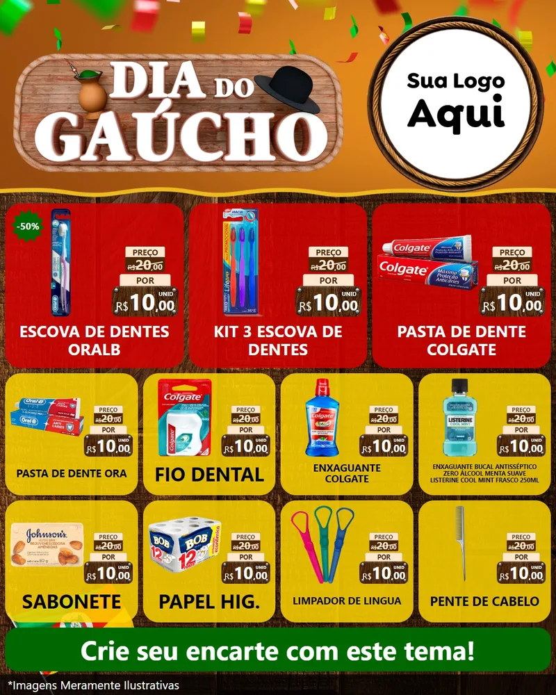 Modelo de Rede Social para Feed Instagram com o tema Dia do Gaúcho para Higiene Pessoal