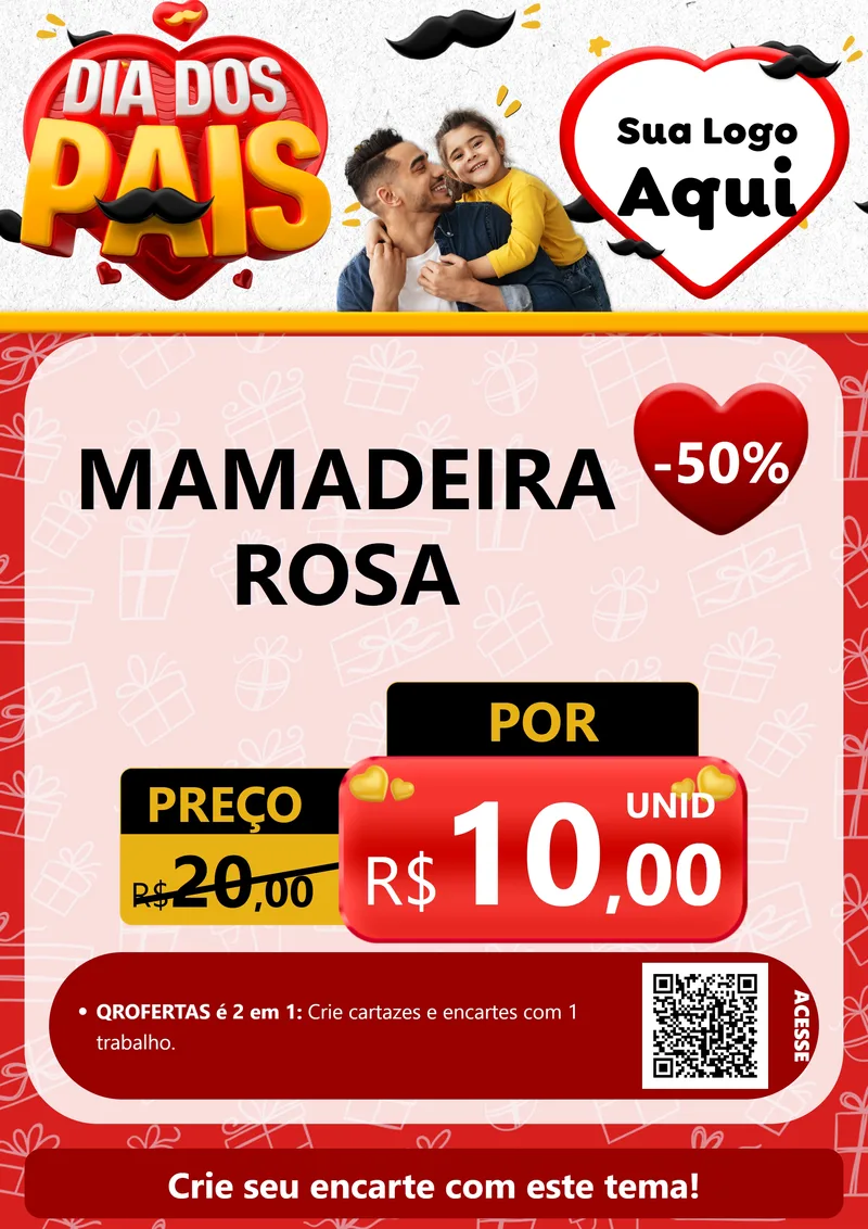 Modelo de Cartaz para Cartaz A4 Vertical com o tema Dia dos Pais para Bebês
