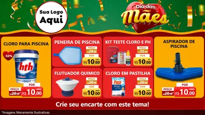 Modelo de TV para TV Horizontal com o tema Dia das Mães para Produtos para Piscina