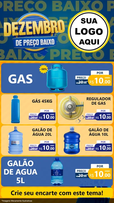 Modelo de TV para TV Vertical com o tema Dezembro de Preço Baixo para Água e gás