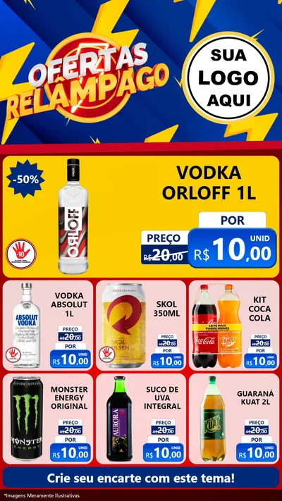 Modelo de Rede Social para Stories com o tema Ofertas Relâmpago para Distribuidora de bebidas