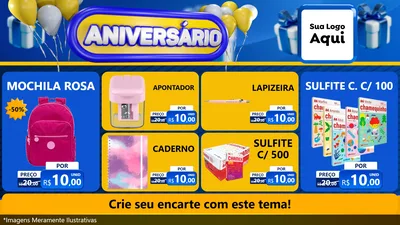 Modelo de TV para TV Horizontal com o tema Aniversário para Papelaria
