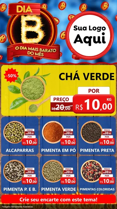 Modelo de Rede Social para Stories com o tema Dia B - O Dia Mais Barato Do Mês para Produtos Naturais