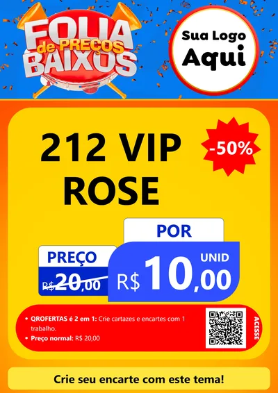 Modelo de Cartaz para Cartaz A4 Vertical com o tema Folia de Preços Baixos para Perfumes